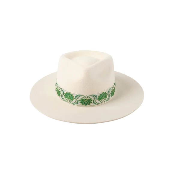 LACK OF COLOR IVY BEVERLY FEDORA HAT WHITE SIZE 55CM (S)